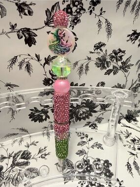 New Beaded Wicked Themed Pen with Glitter Shaker Bead